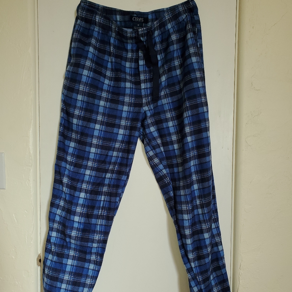 Blue check pajama pants